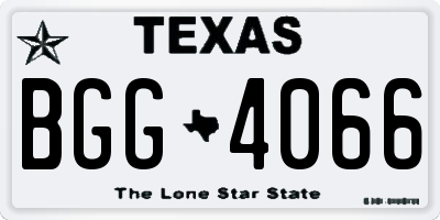 TX license plate BGG4066