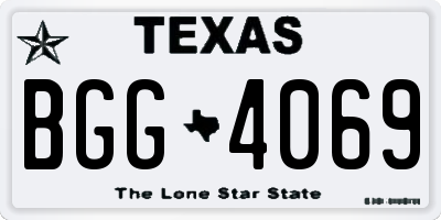 TX license plate BGG4069