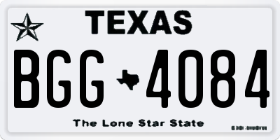 TX license plate BGG4084
