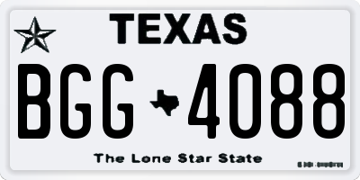 TX license plate BGG4088