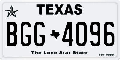 TX license plate BGG4096