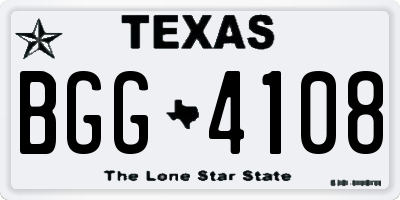 TX license plate BGG4108