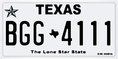 TX license plate BGG4111