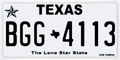 TX license plate BGG4113
