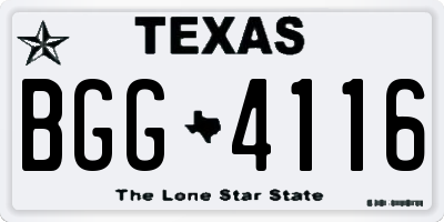 TX license plate BGG4116