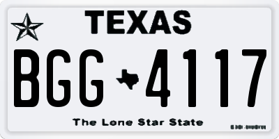 TX license plate BGG4117