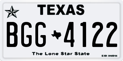 TX license plate BGG4122