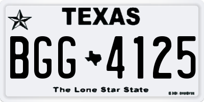 TX license plate BGG4125