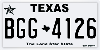TX license plate BGG4126