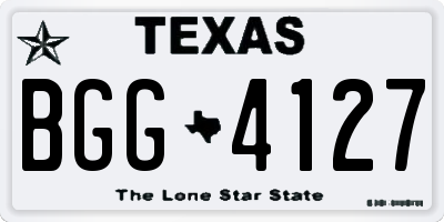 TX license plate BGG4127