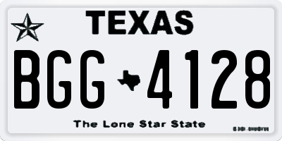 TX license plate BGG4128