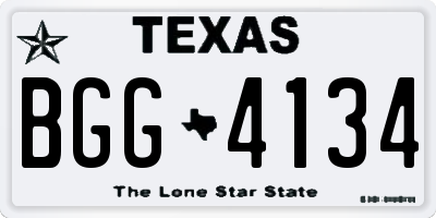 TX license plate BGG4134