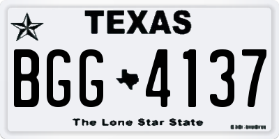 TX license plate BGG4137