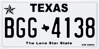 TX license plate BGG4138