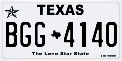 TX license plate BGG4140