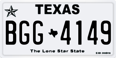 TX license plate BGG4149