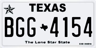 TX license plate BGG4154
