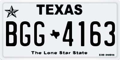 TX license plate BGG4163