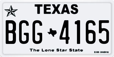 TX license plate BGG4165
