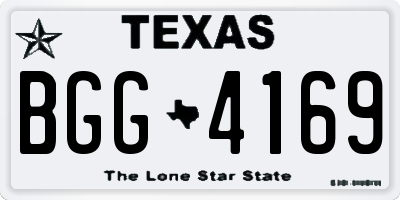 TX license plate BGG4169