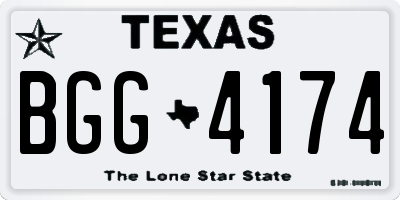 TX license plate BGG4174