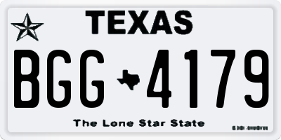 TX license plate BGG4179