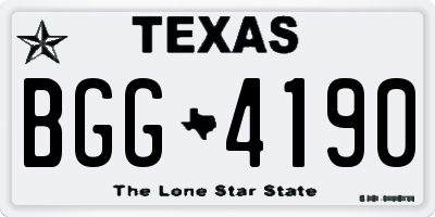 TX license plate BGG4190