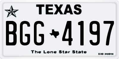 TX license plate BGG4197