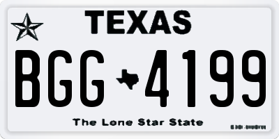 TX license plate BGG4199