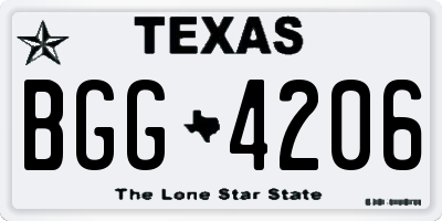 TX license plate BGG4206