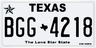 TX license plate BGG4218