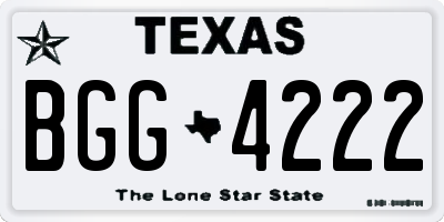 TX license plate BGG4222
