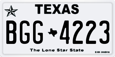 TX license plate BGG4223