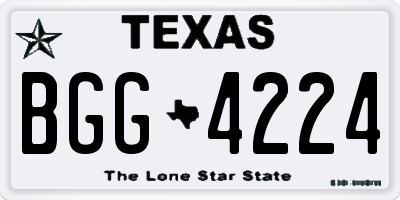 TX license plate BGG4224