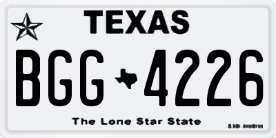TX license plate BGG4226