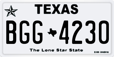 TX license plate BGG4230