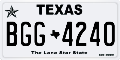 TX license plate BGG4240