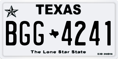 TX license plate BGG4241