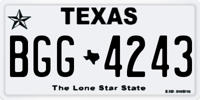 TX license plate BGG4243