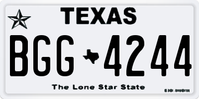 TX license plate BGG4244