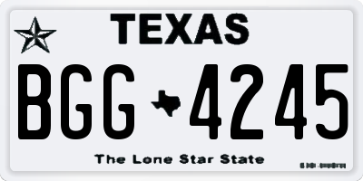 TX license plate BGG4245