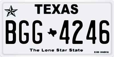 TX license plate BGG4246