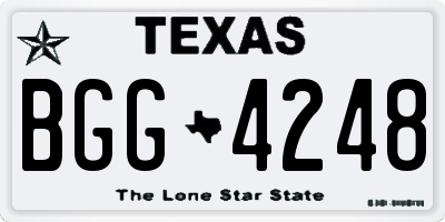 TX license plate BGG4248