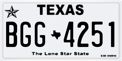 TX license plate BGG4251