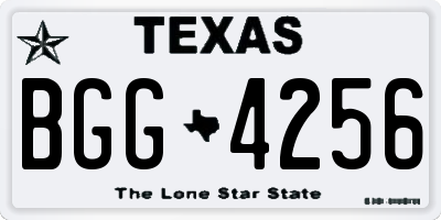 TX license plate BGG4256