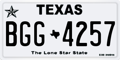TX license plate BGG4257