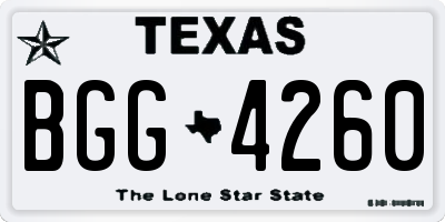 TX license plate BGG4260