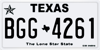 TX license plate BGG4261