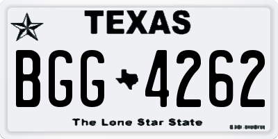 TX license plate BGG4262
