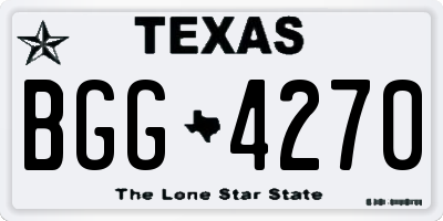 TX license plate BGG4270